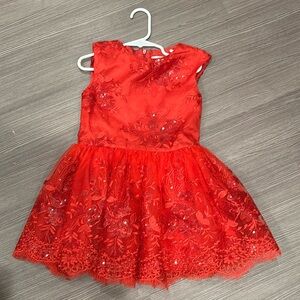 Girls sparkle red dress